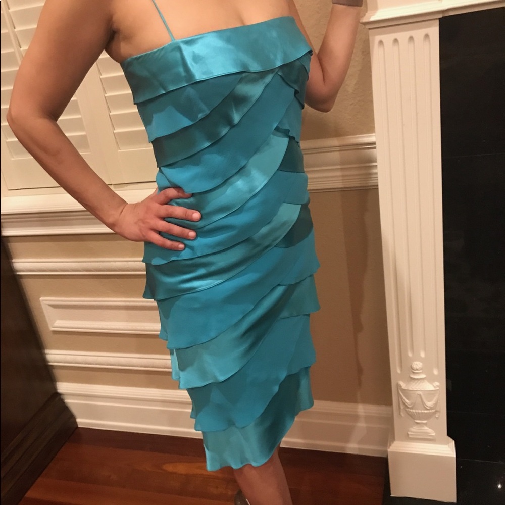 Teal Tadashi cocktail dress